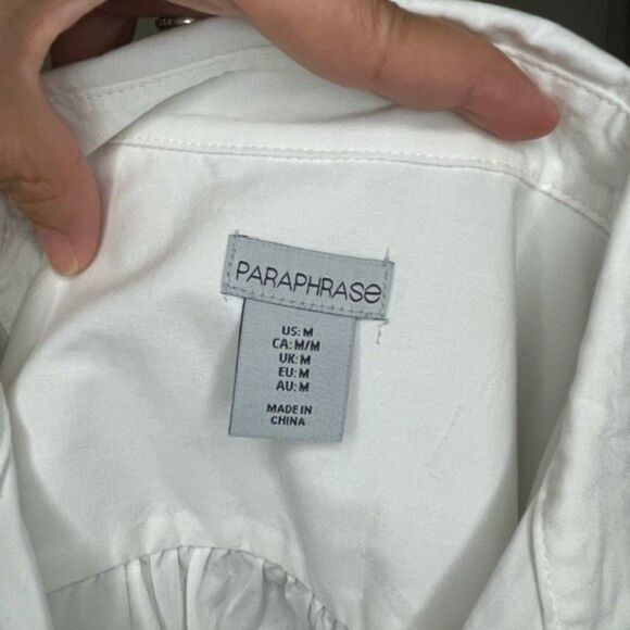 Paraphrase White Tunic Popover with Pockets Size M - Picture 3 of 4